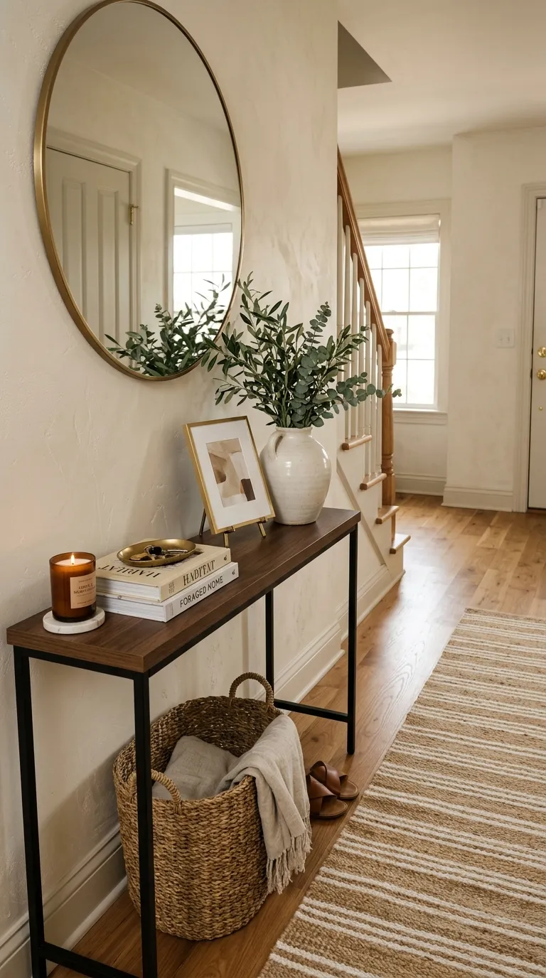 entry hallway decor ideas Slim Console Styling
