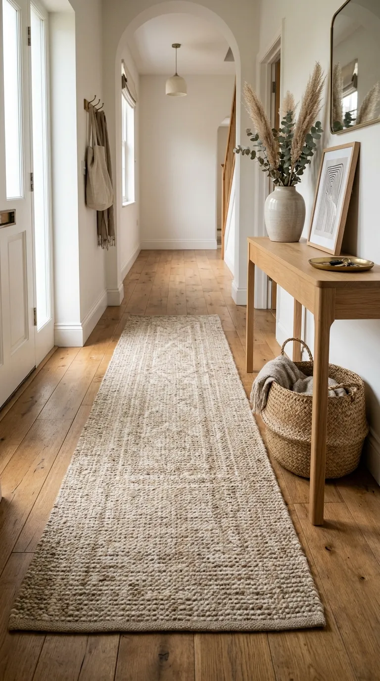 entry hallway decor ideas Textured Runner Rugs