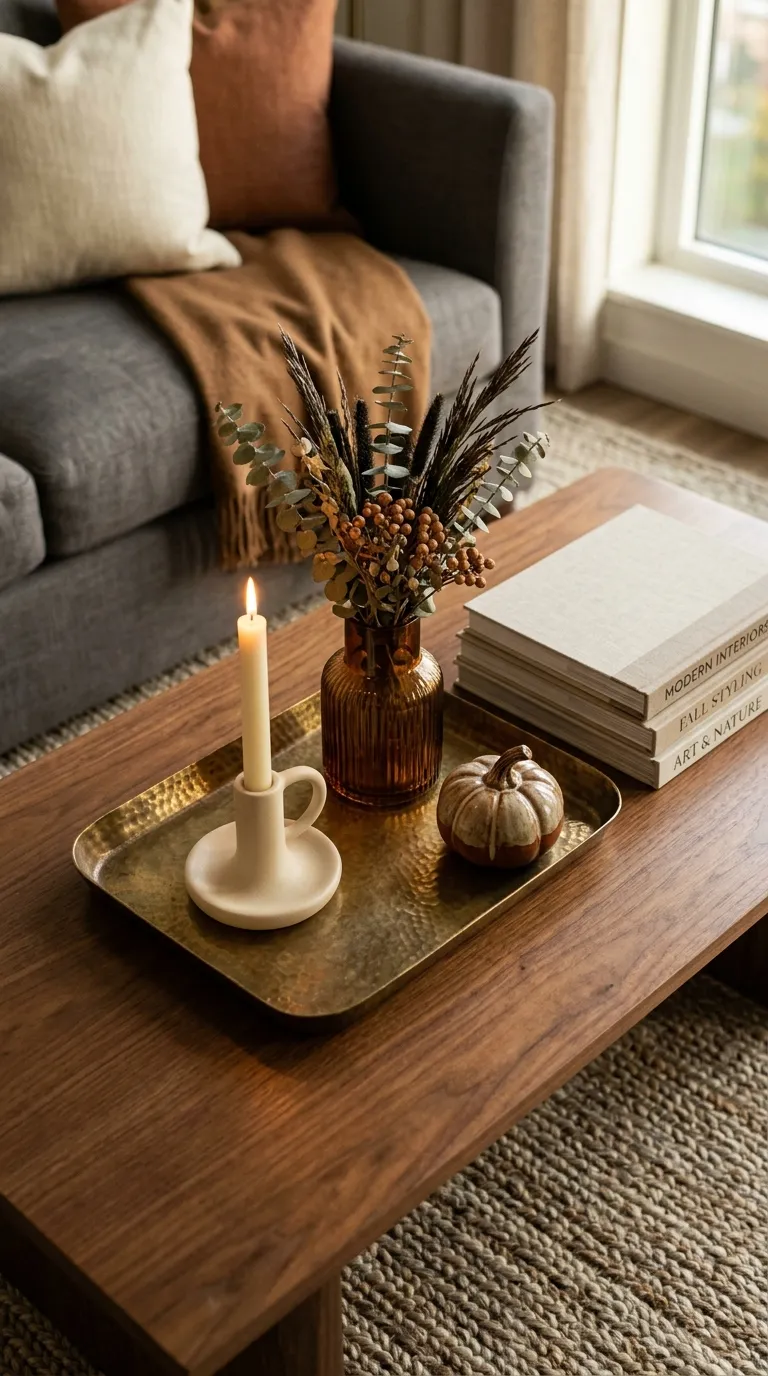 fall apartment decor Brass Coffee Table Glow