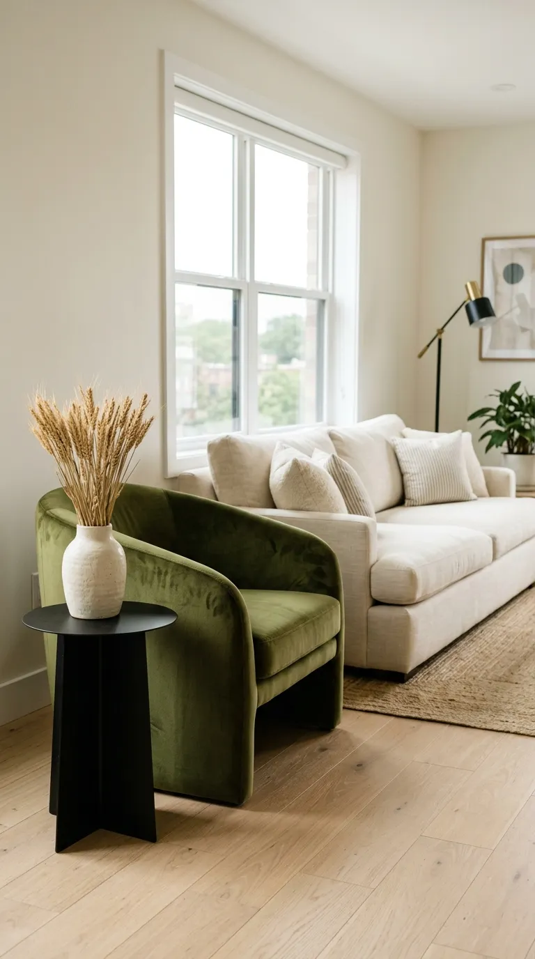 fall apartment decor Olive Green Accents