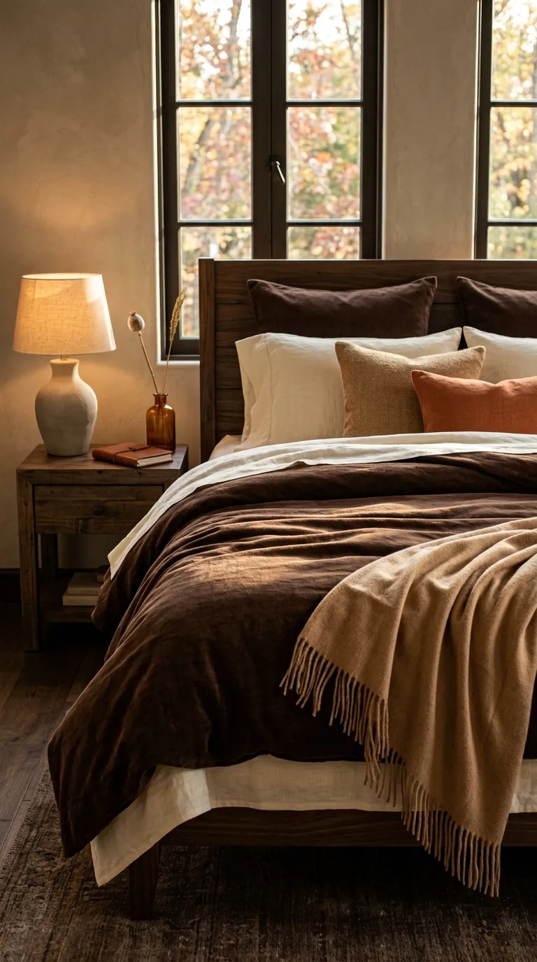 fall bedding Chocolate Brown Duvet