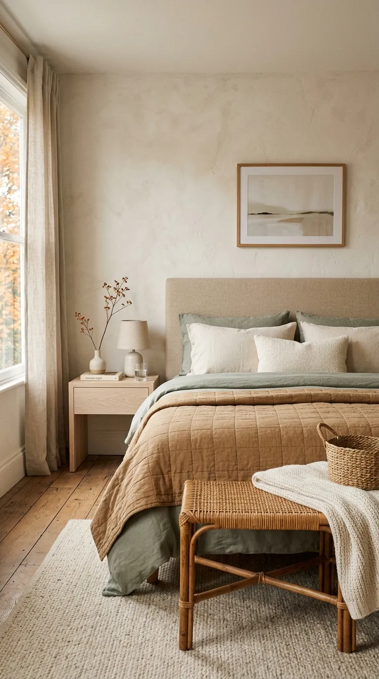 fall bedding Sage And Camel