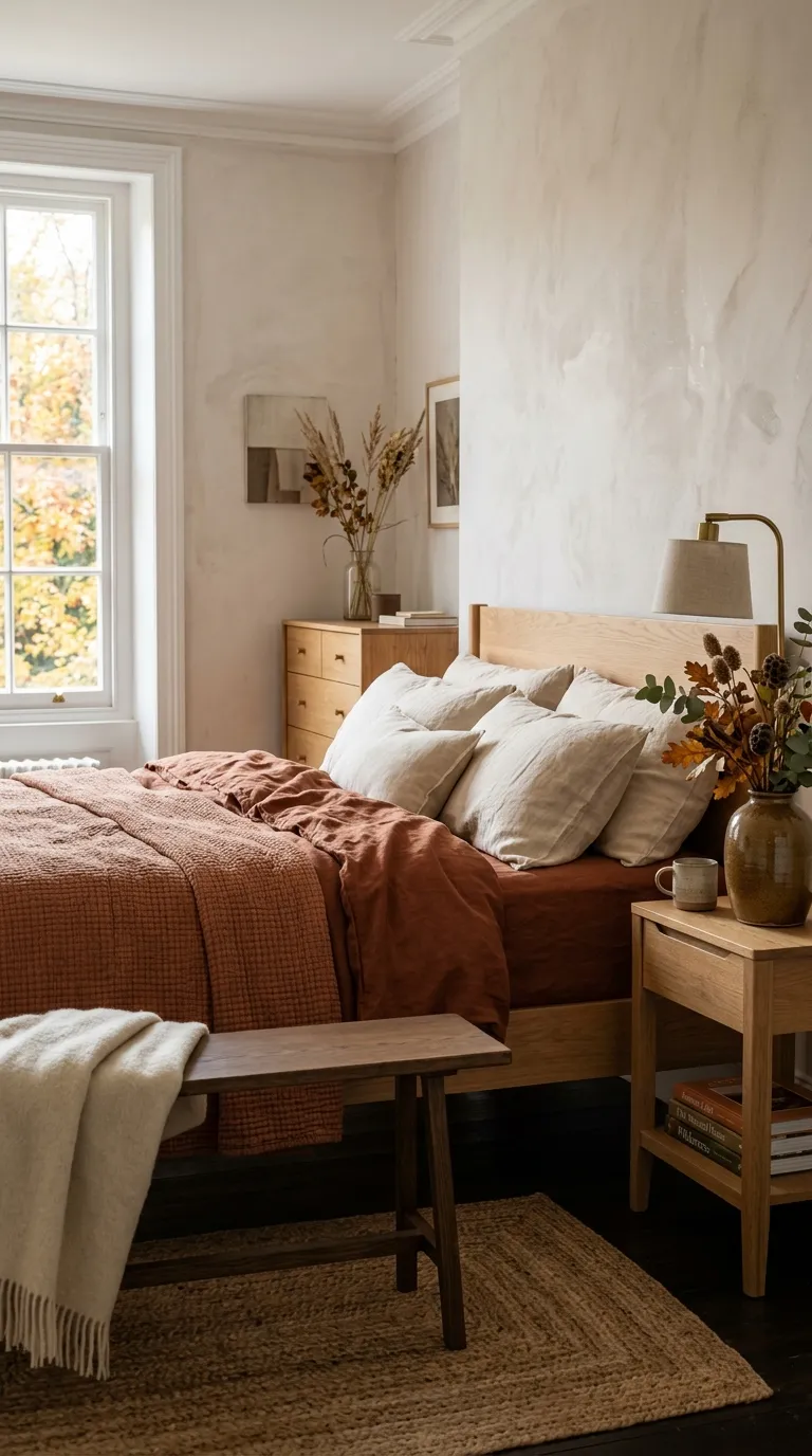 fall bedding Warm Rust Layers