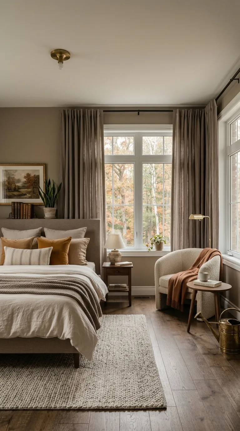 fall bedroom decor Moody Window Drapes
