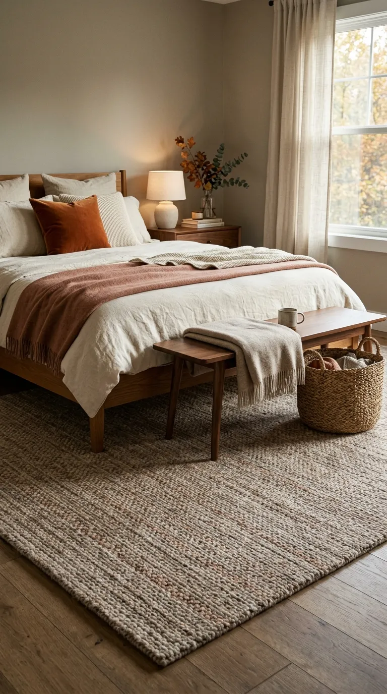 fall bedroom decor Textured Area Rug