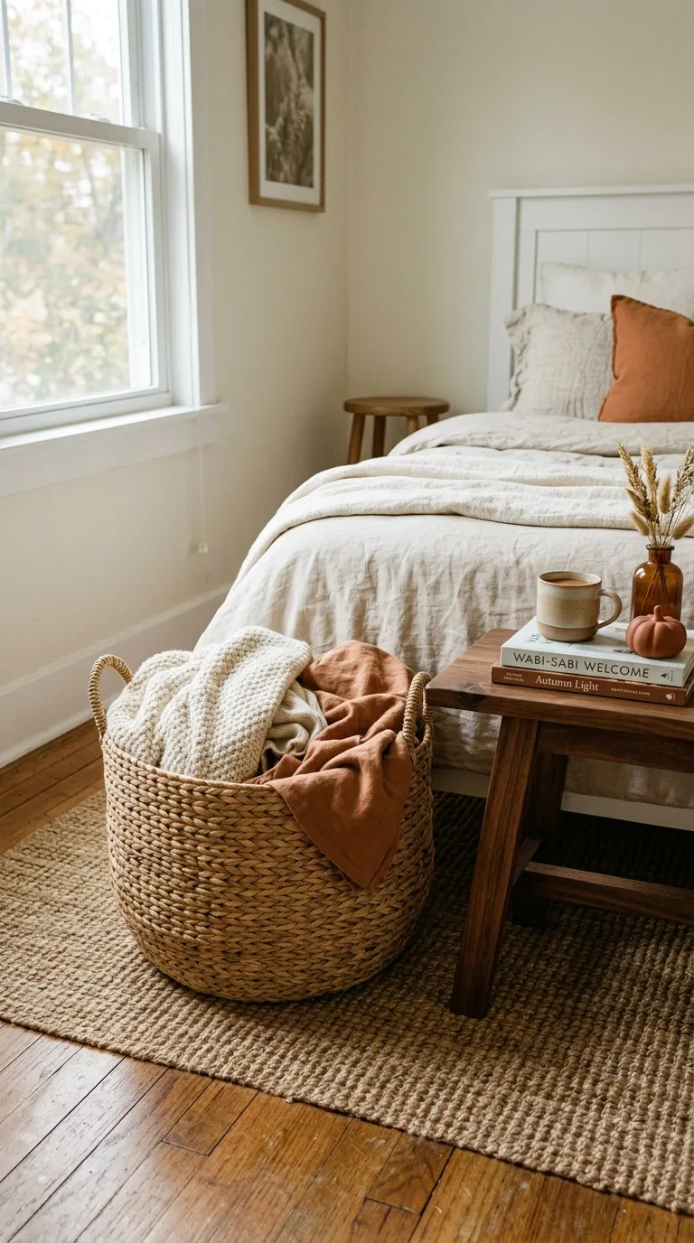 fall bedroom decor Woven Basket Storage