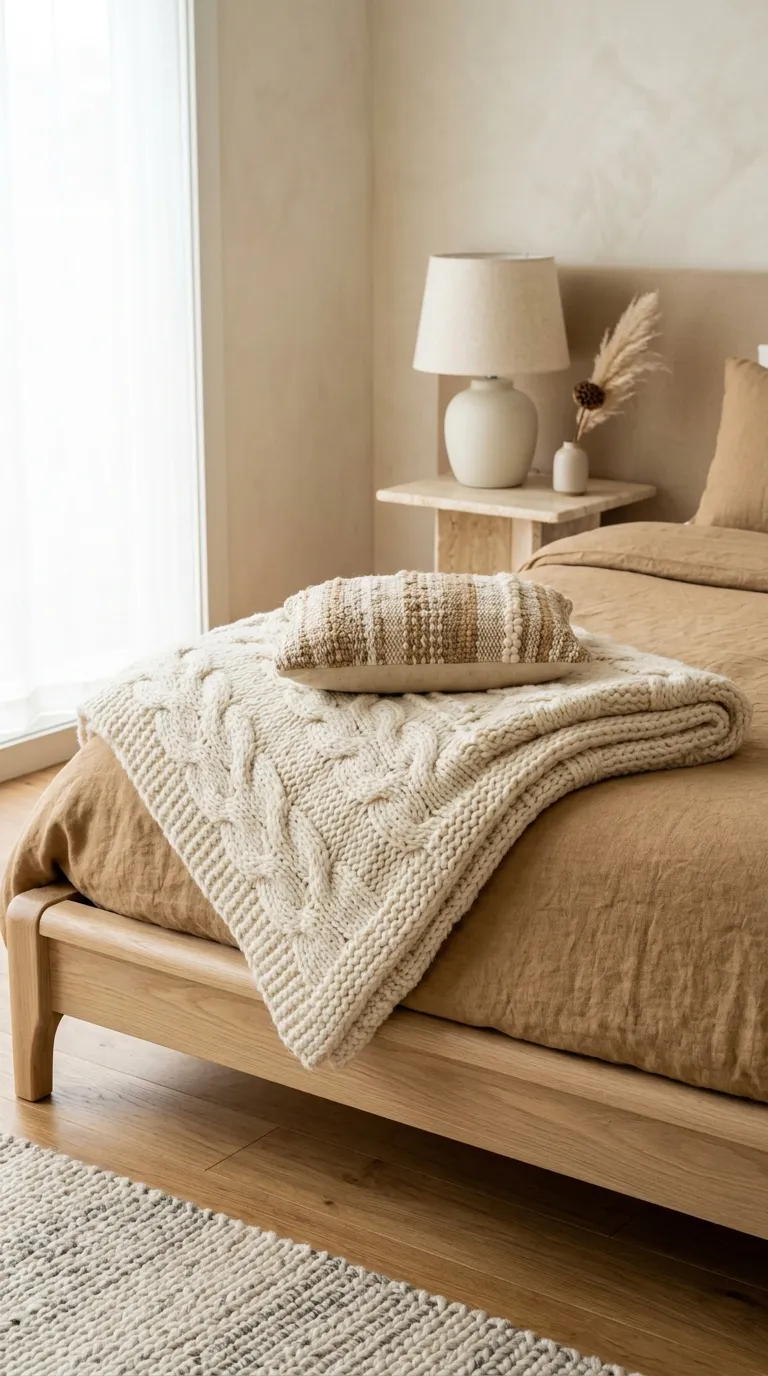 fall bedroom ideas Chunky Knit Textures