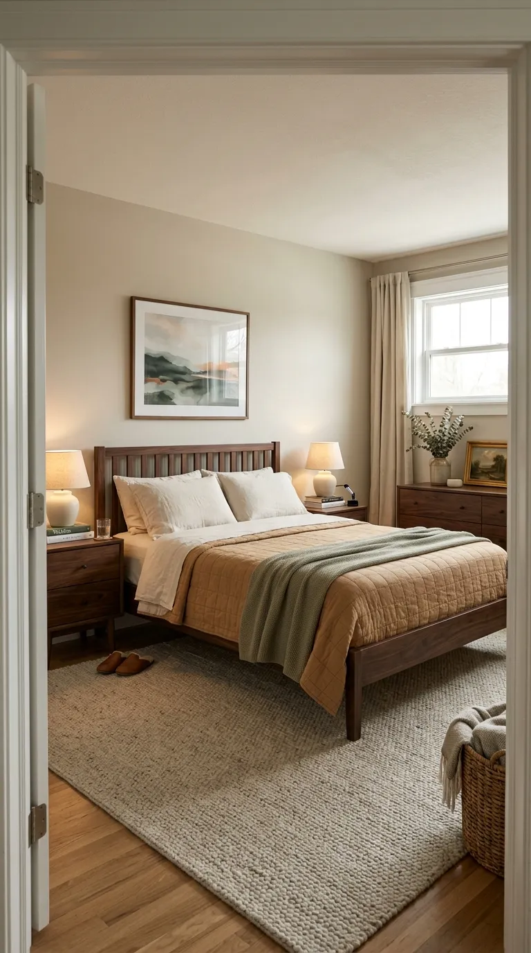 fall bedroom ideas Dark Wood Furniture