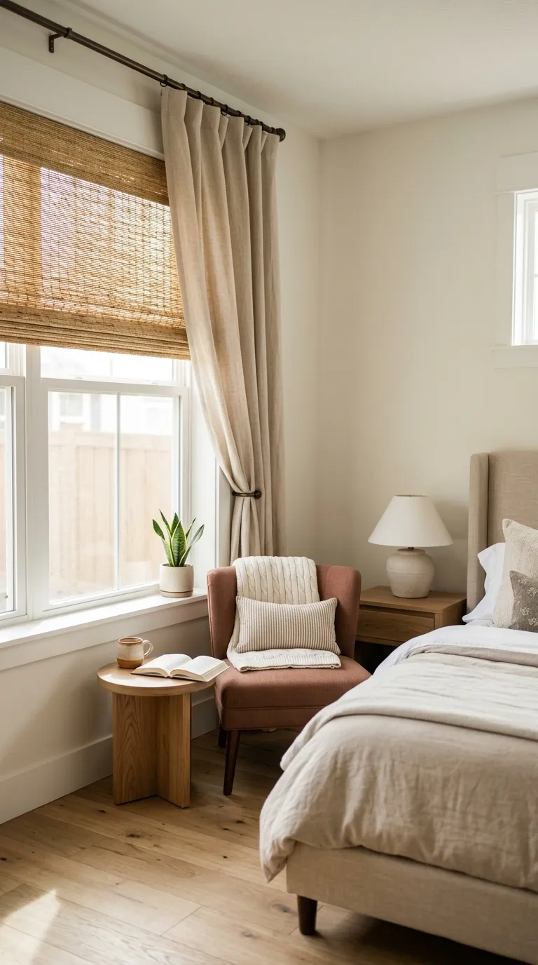 fall bedroom ideas Layered Window Treatments