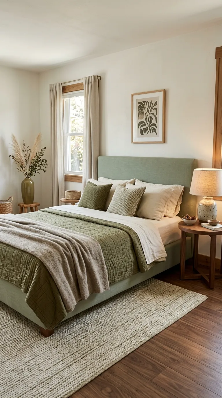 fall bedroom ideas Olive Green Layers