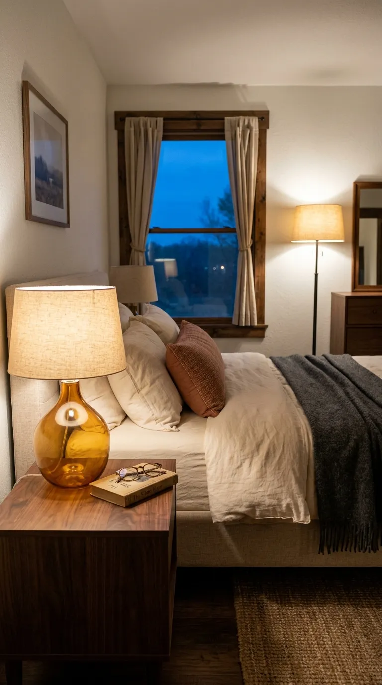 fall bedroom ideas Warm Amber Lighting