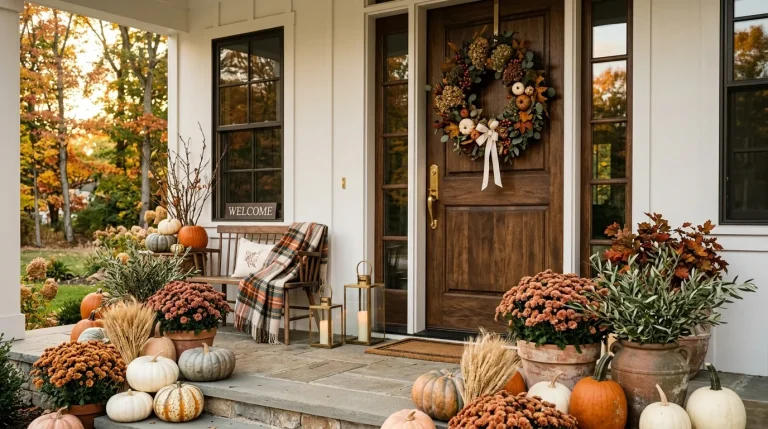 fall front porch decor