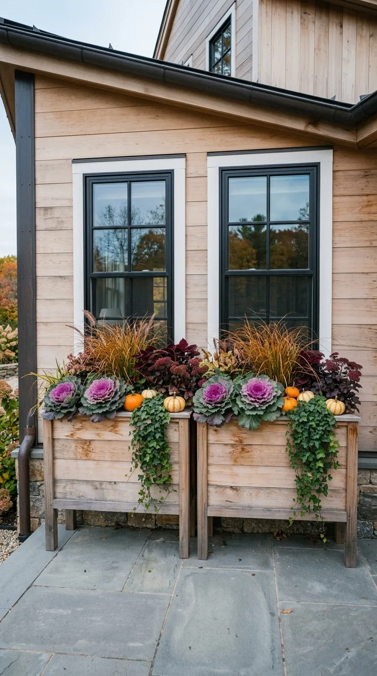 fall front porch decor Cedar Planter Boxes