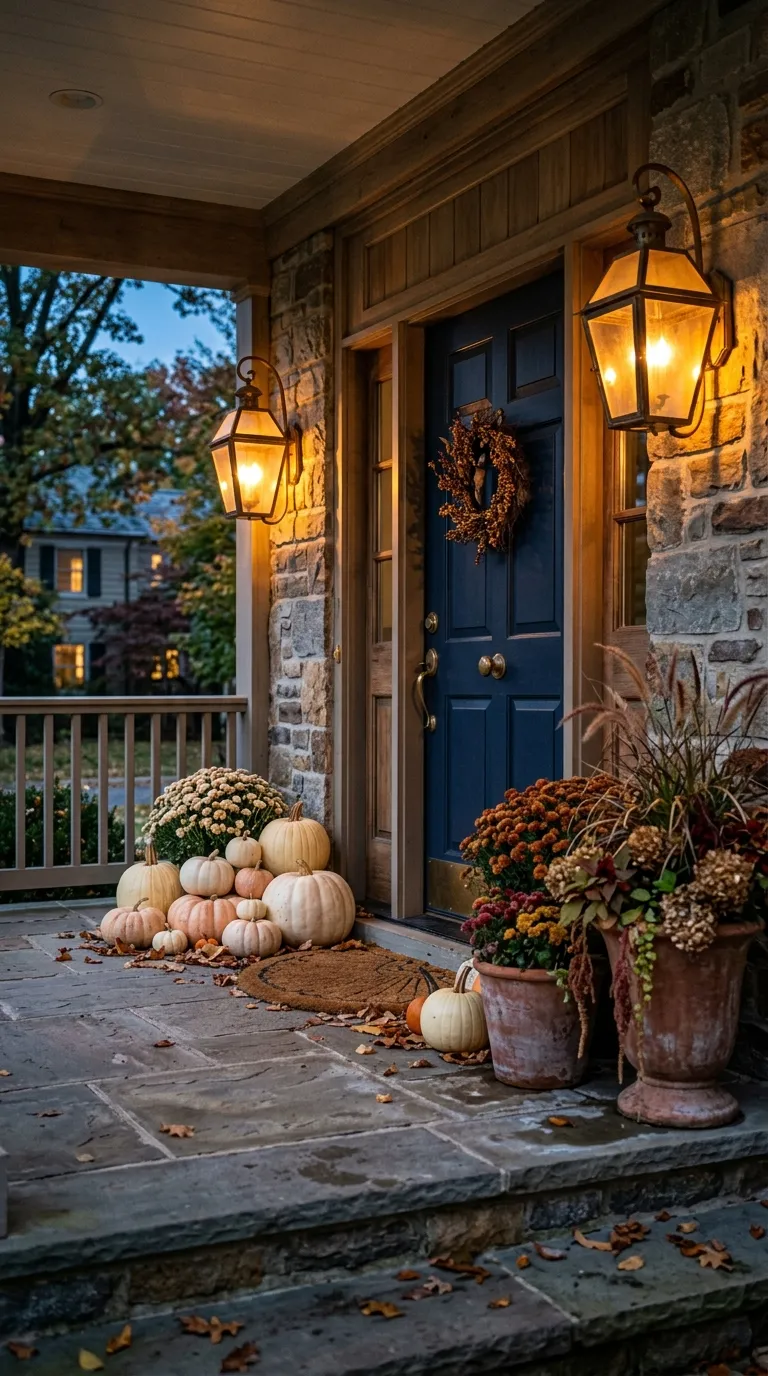 fall front porch decor Lantern Glow