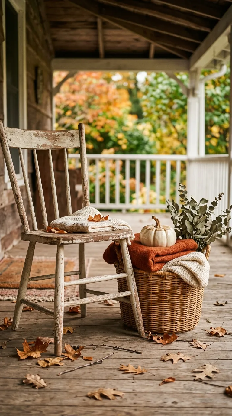 fall front porch decor Vintage Chair Moment