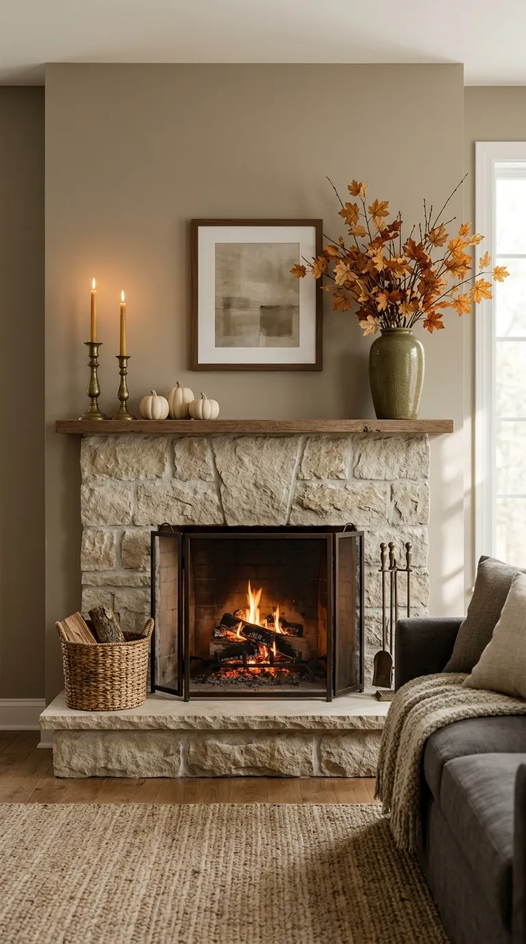 fall home decor Autumn Mantel Styling