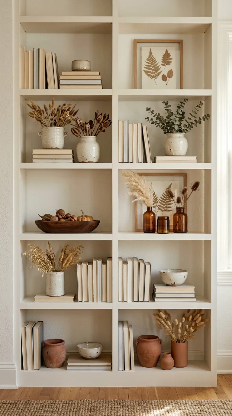 fall home decor Autumn Shelf Arrangement