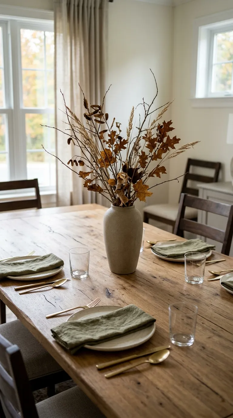 fall home decor Dried Branch Centerpiece