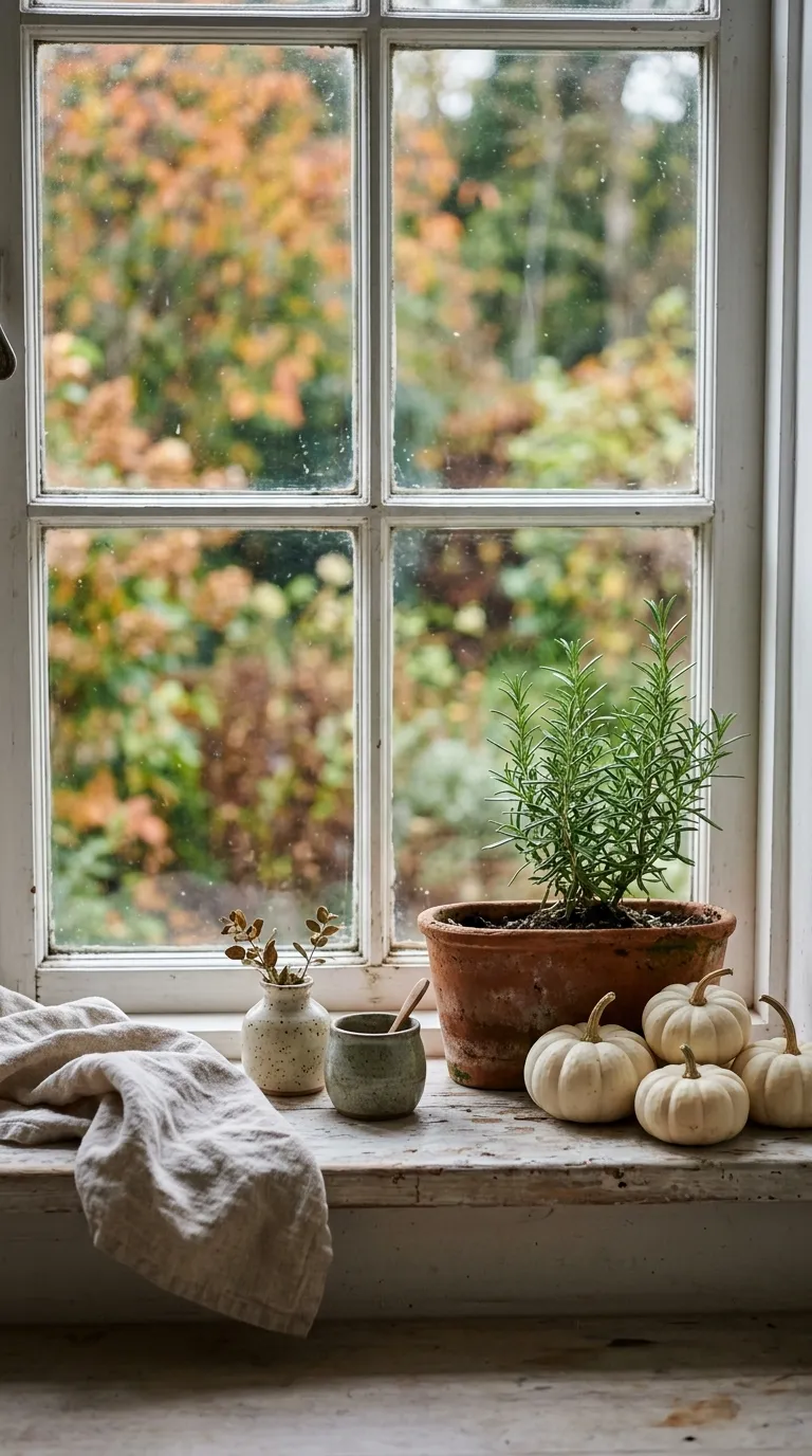 fall kitchen decor Autumn Window Sill