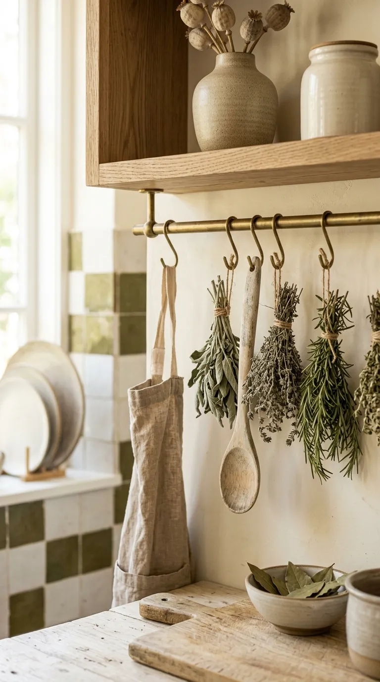 fall kitchen decor Herb Garland Rail