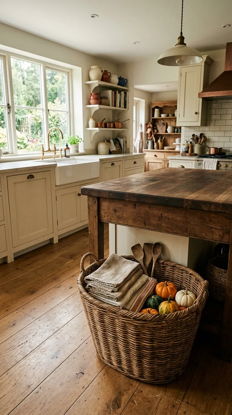 fall kitchen decor Woven Basket Storage
