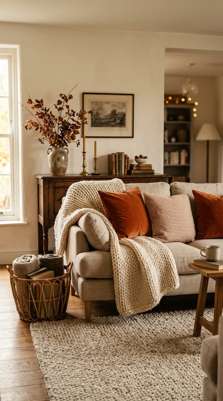 fall living room decor Layered Autumn Textures