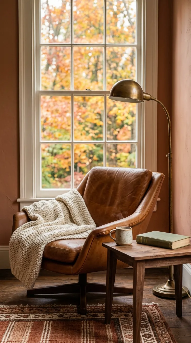 fall living room decor Seasonal Reading Nook