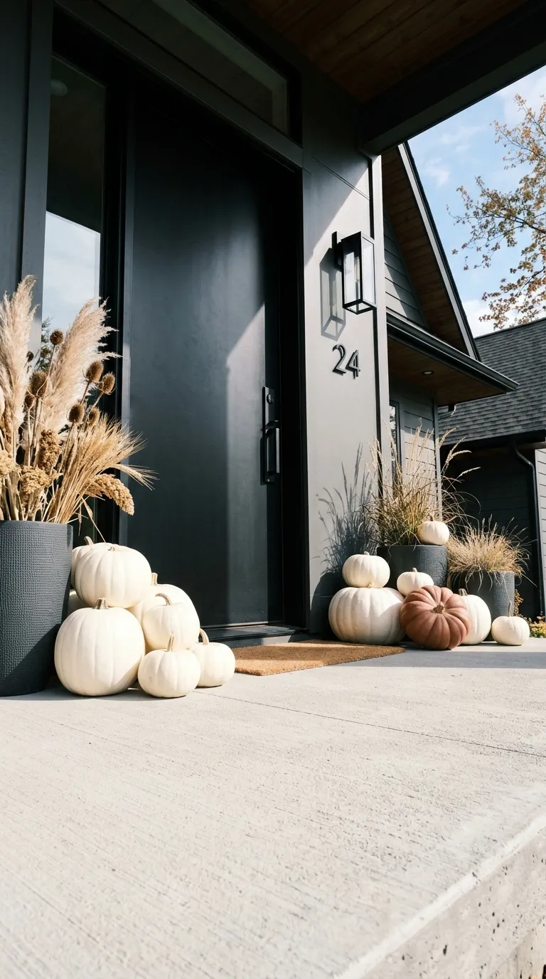 fall porch decor Black And White Contrast