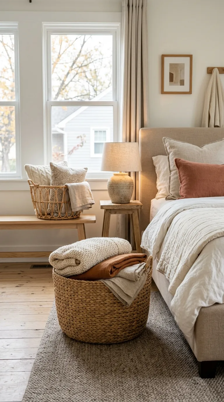 fall room Bring in Woven Baskets