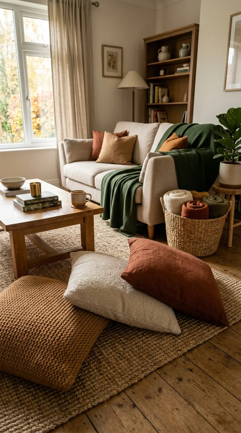 fall room ideas Cozy Floor Cushions