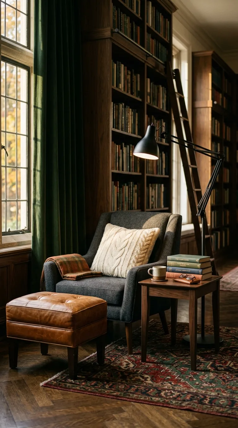 fall room ideas Moody Reading Corner