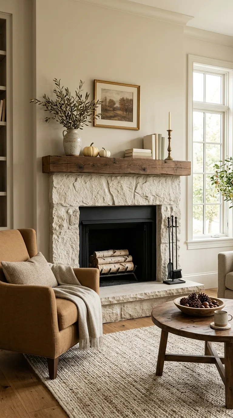 fall room Warm Up the Fireplace