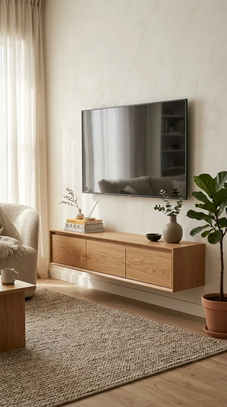 floating tv stand ideas Floating Wood Shelf