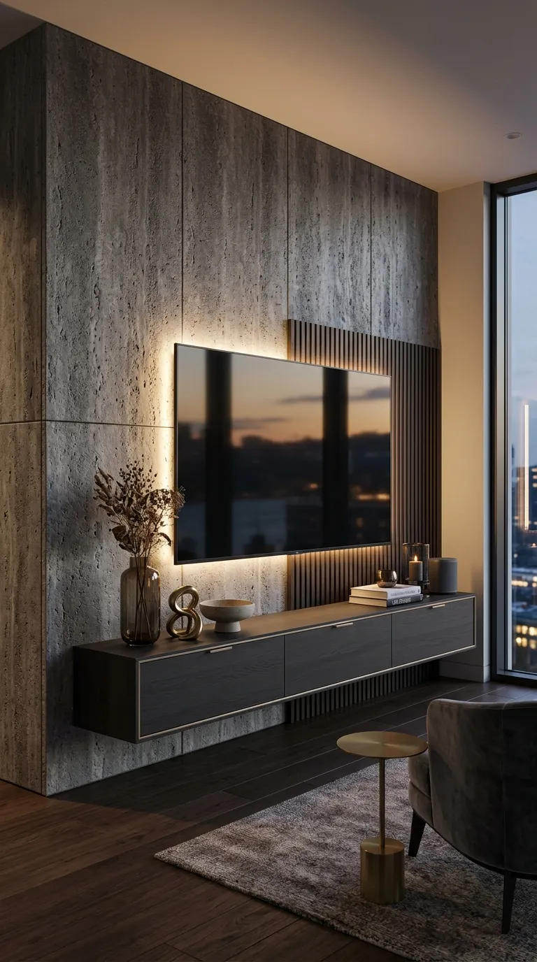 floating tv stand ideas LED Backlit Panel
