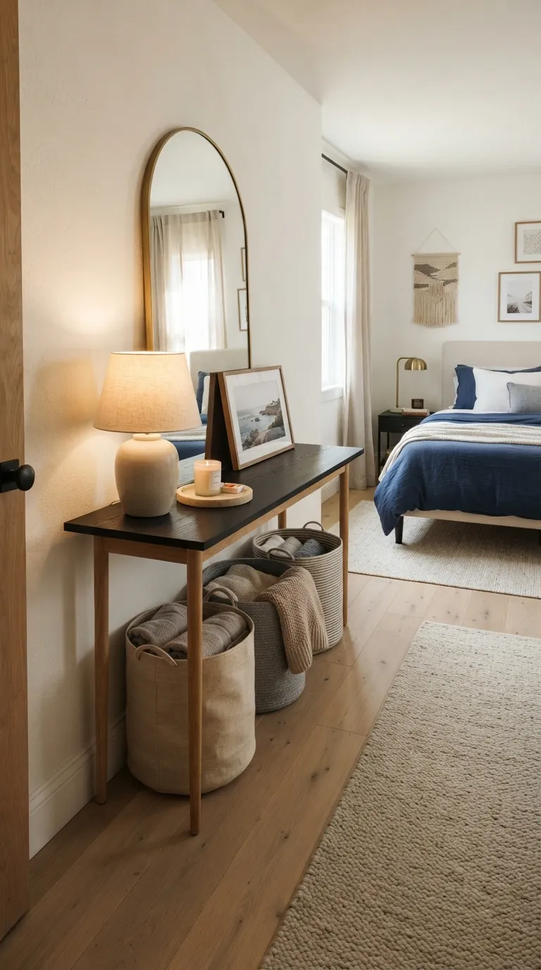 guest bedroom storage ideas Console With Baskets