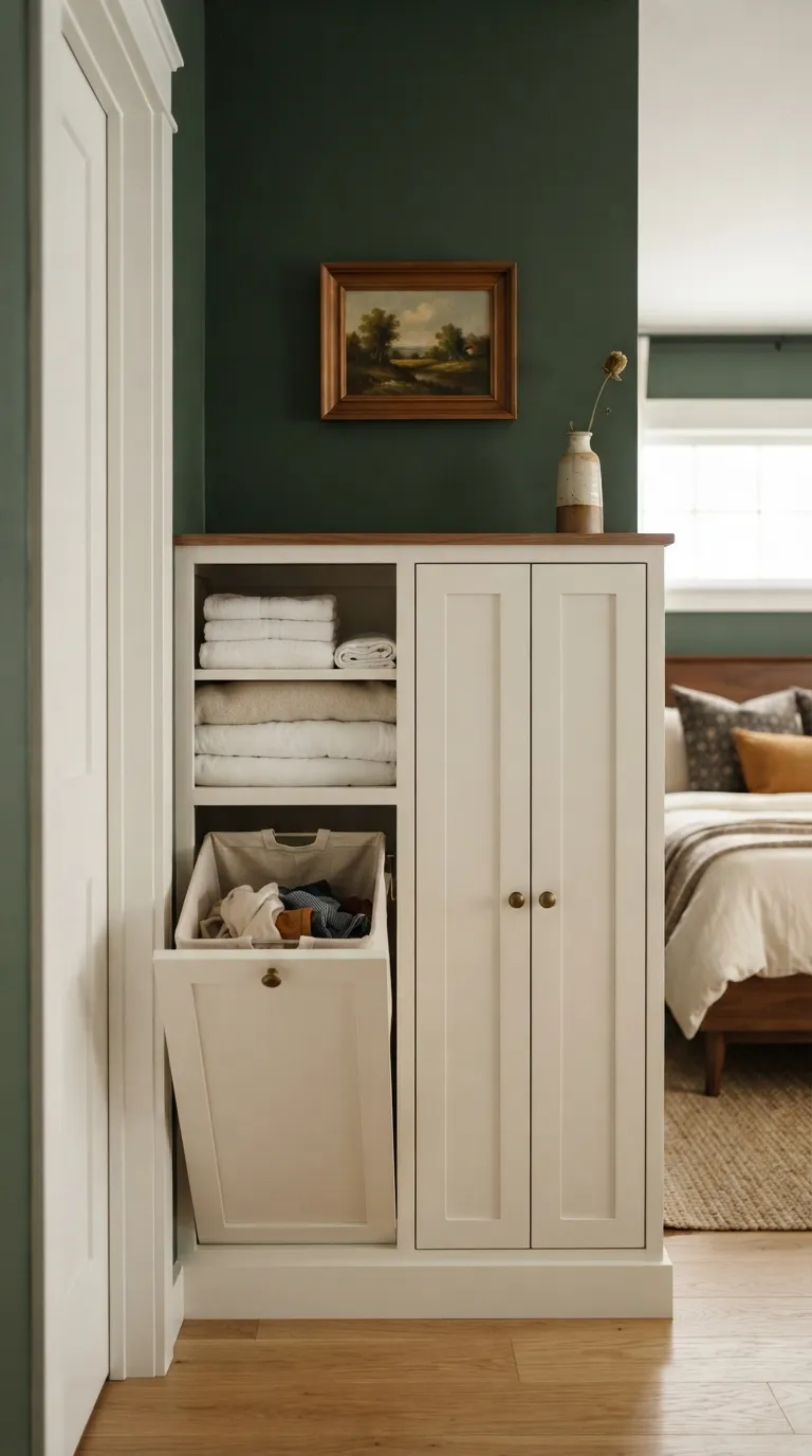 guest bedroom storage ideas Hidden Hamper Cabinet