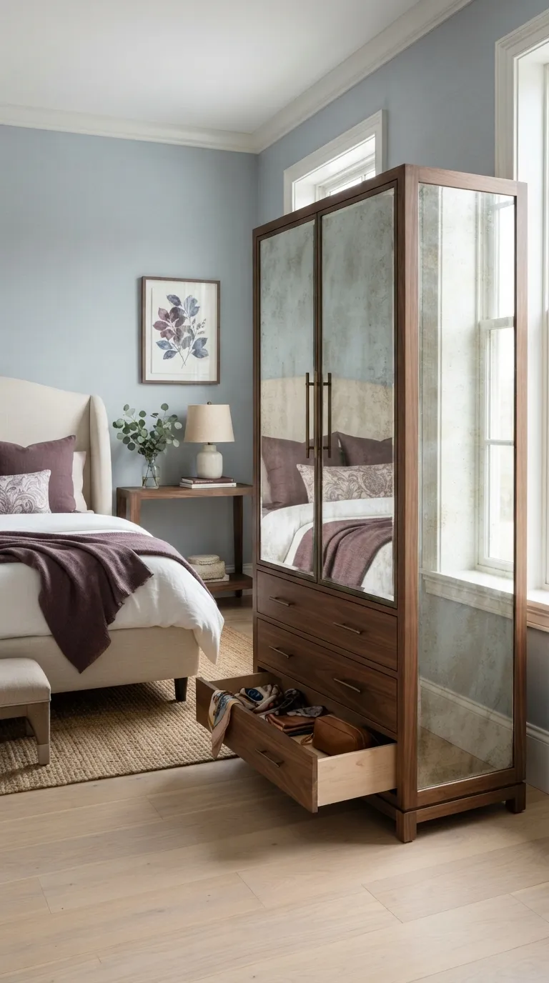 guest bedroom storage ideas Mirrored Storage Cabinet