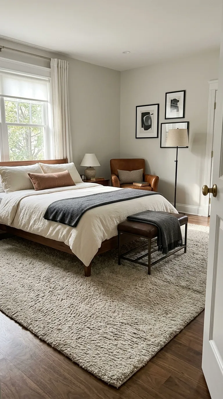 guest room aesthetic ideas Add a Plush Area Rug