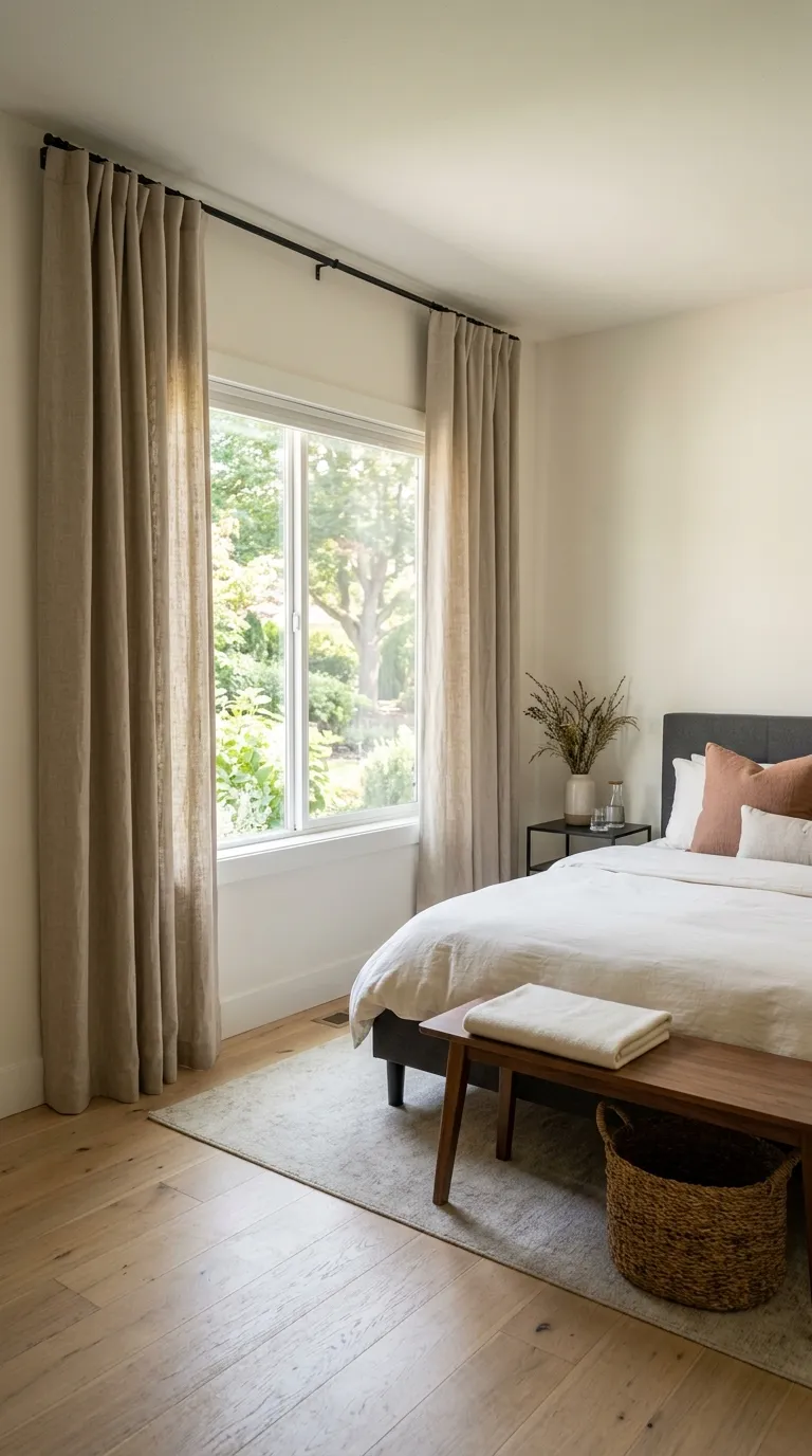 guest room aesthetic ideas Hang Full-Length Curtains