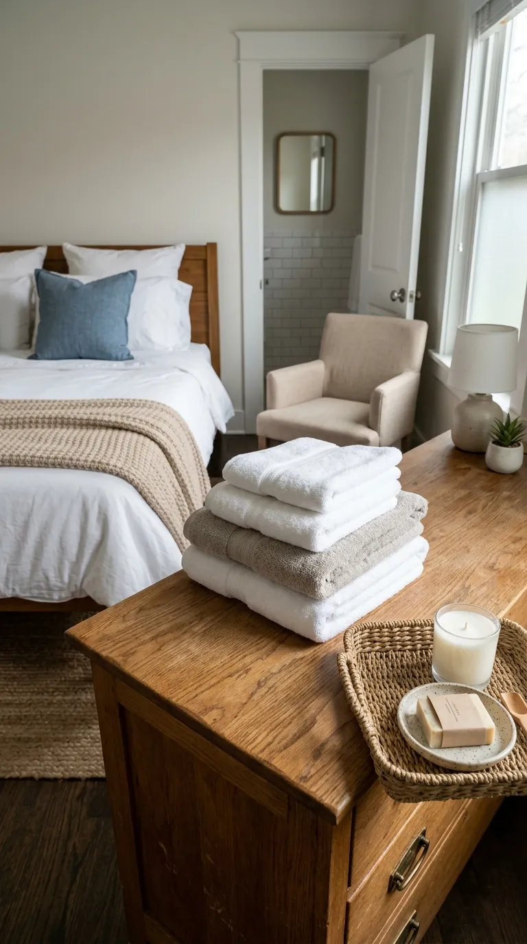 guest room aesthetic ideas Use Hotel-Inspired Towels