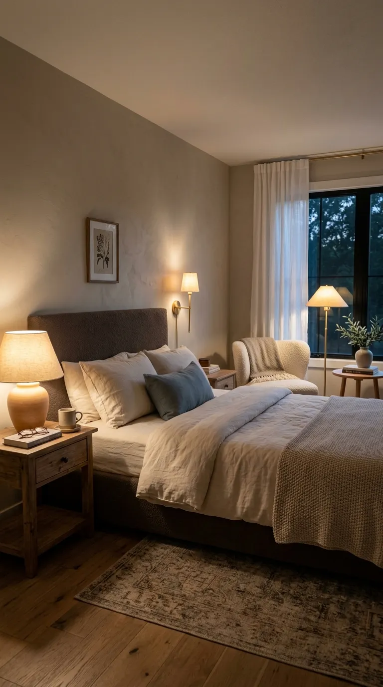 guest room aesthetic ideas Use Soft Ambient Lighting