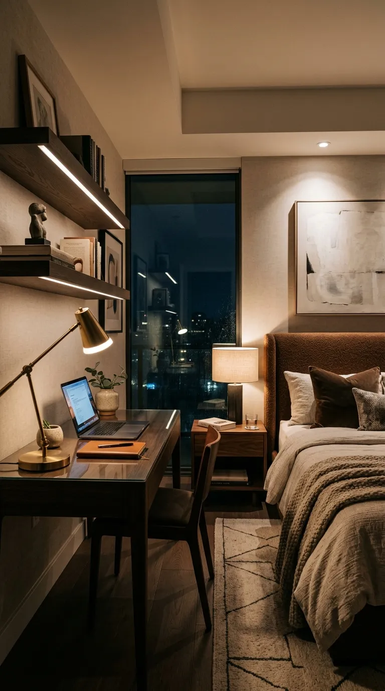 guest room office combo ideas Layered Lighting Design