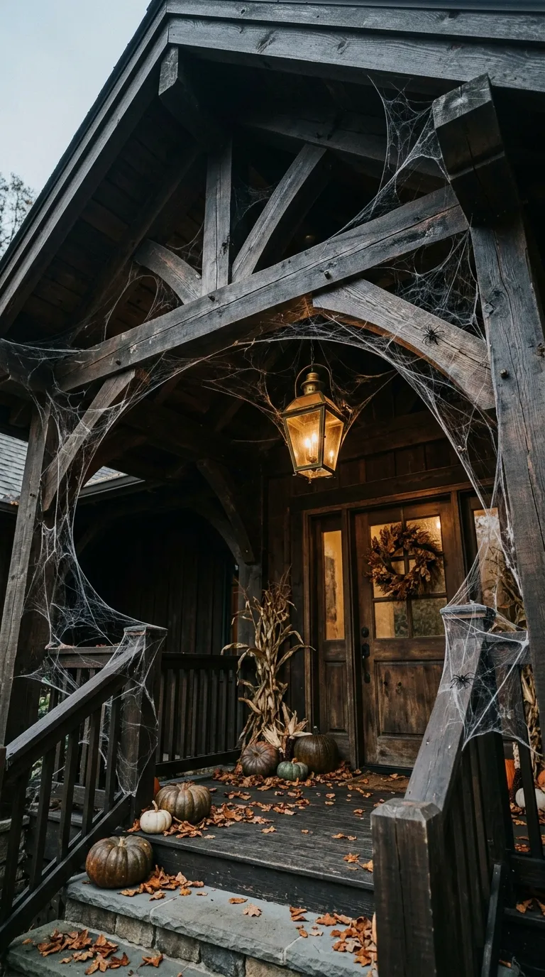 halloween porch ideas Cobweb Canopy