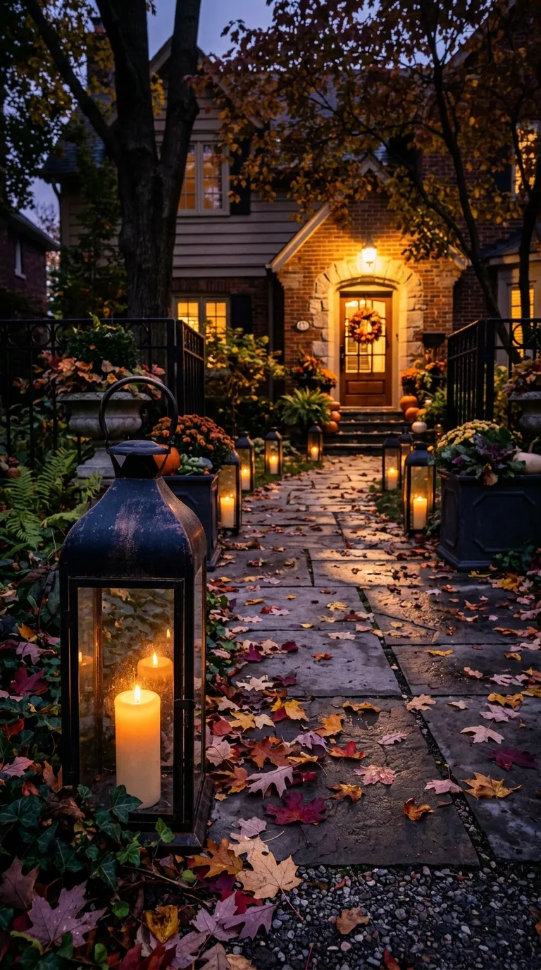 halloween porch ideas Gothic Lantern Path