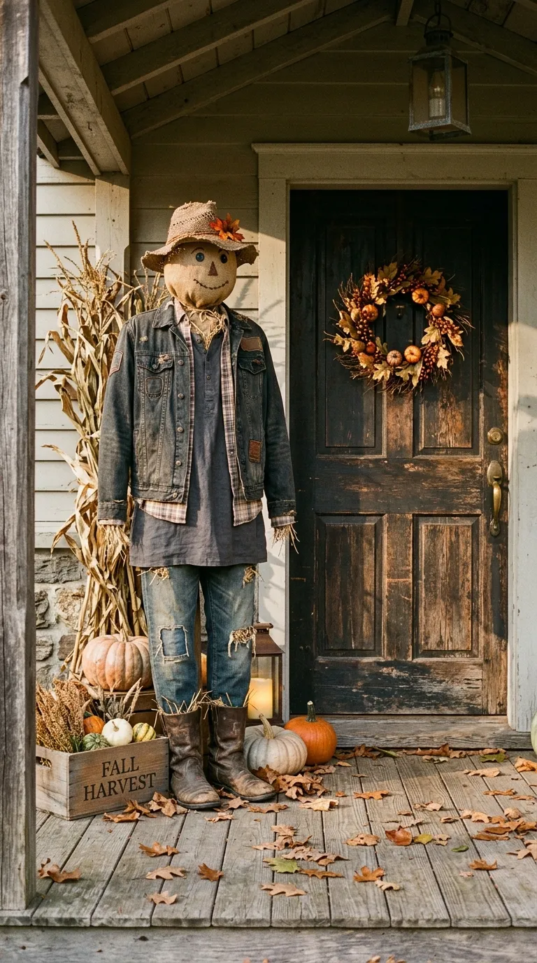 halloween porch ideas Scarecrow Statement