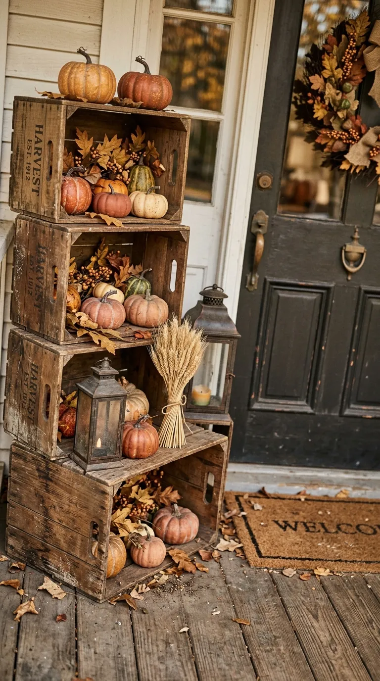 halloween porch Vintage Crate Display