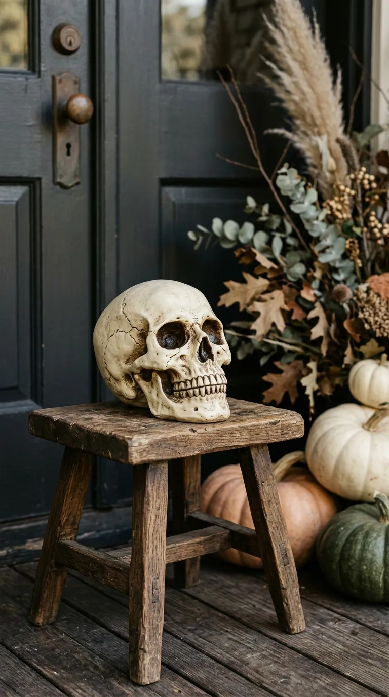 halloween porch Vintage Skull Accent