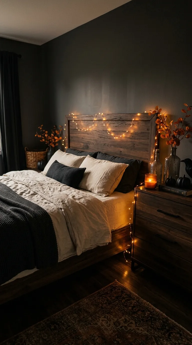 halloween room decor Amber Fairy Light Glow