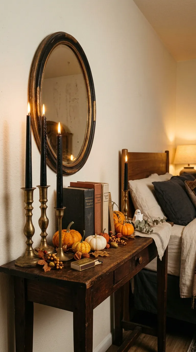 halloween room decor Cozy Creepy Mantel