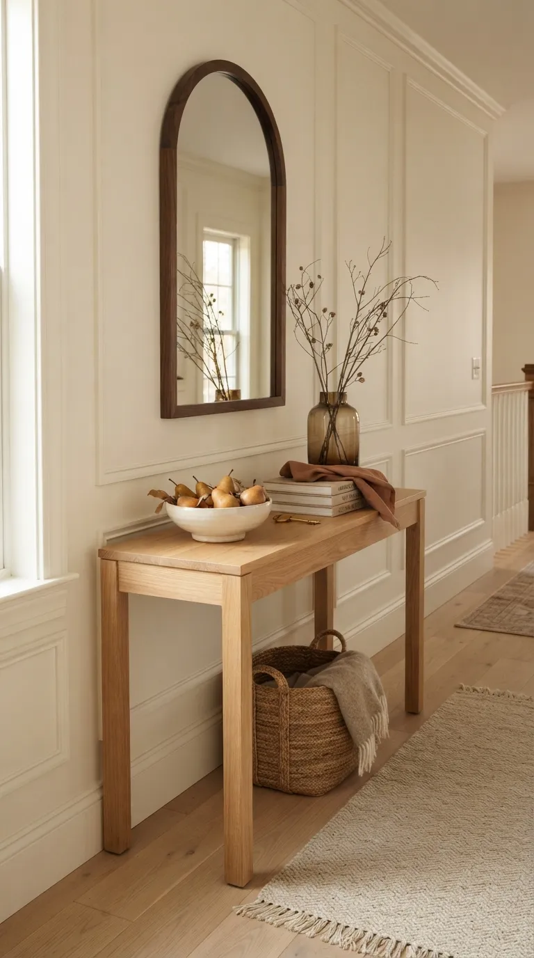 hallway console table decor ideas Finish With Seasonal Touches